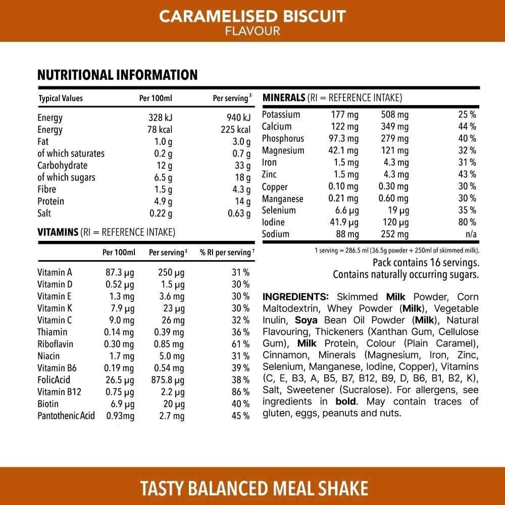SlimFast • Meal Replacement Powder • Caramelised Biscuit Flavour • 584g