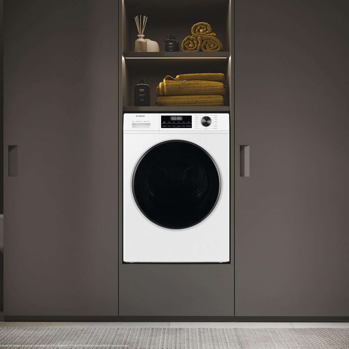 Teknix TK3HP10XW 60cm Freestanding 10kg Heatpump Front Load Tumble Dryer - Quick Dry Function - 3 Year Cover - Suitable for Garages - Allergy Care - Shoe Drying Rack - White - A++ Rated