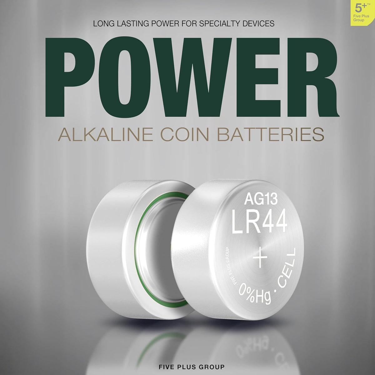 LR44 AG13 A76 357 303 SR44 L1154 LR1154 1.5V Alkaline Button Cell Batteries (20 Pack) – High Capacity Coin Batteries for Watches, Toys, Key Fobs & Small Electronics