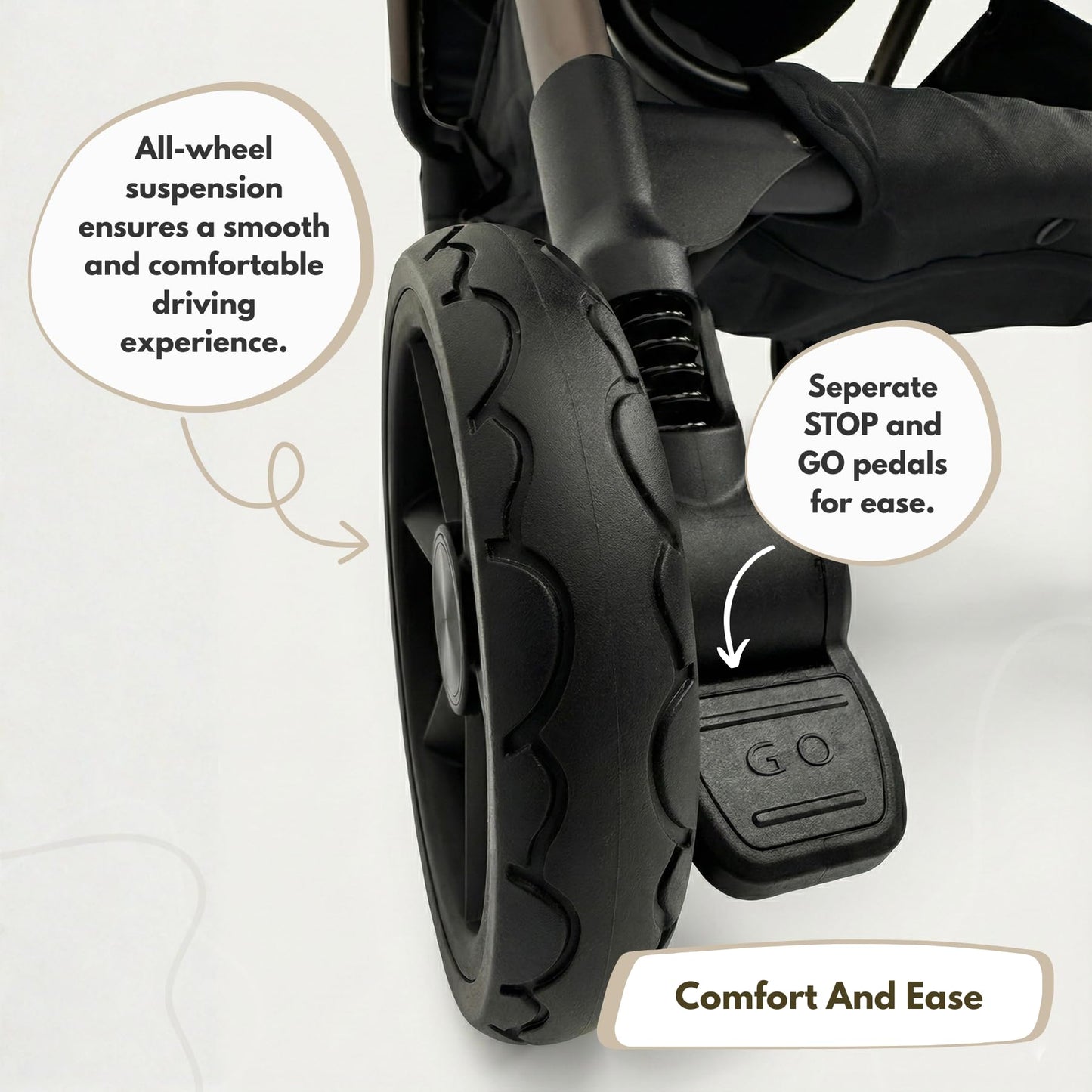 Venture Avio Stroller – Lightweight Compact Pushchair for Toddlers up to 4 Years – Travel Baby Stroller with Raincover, Cup Holder, Large Basket (Truffle)