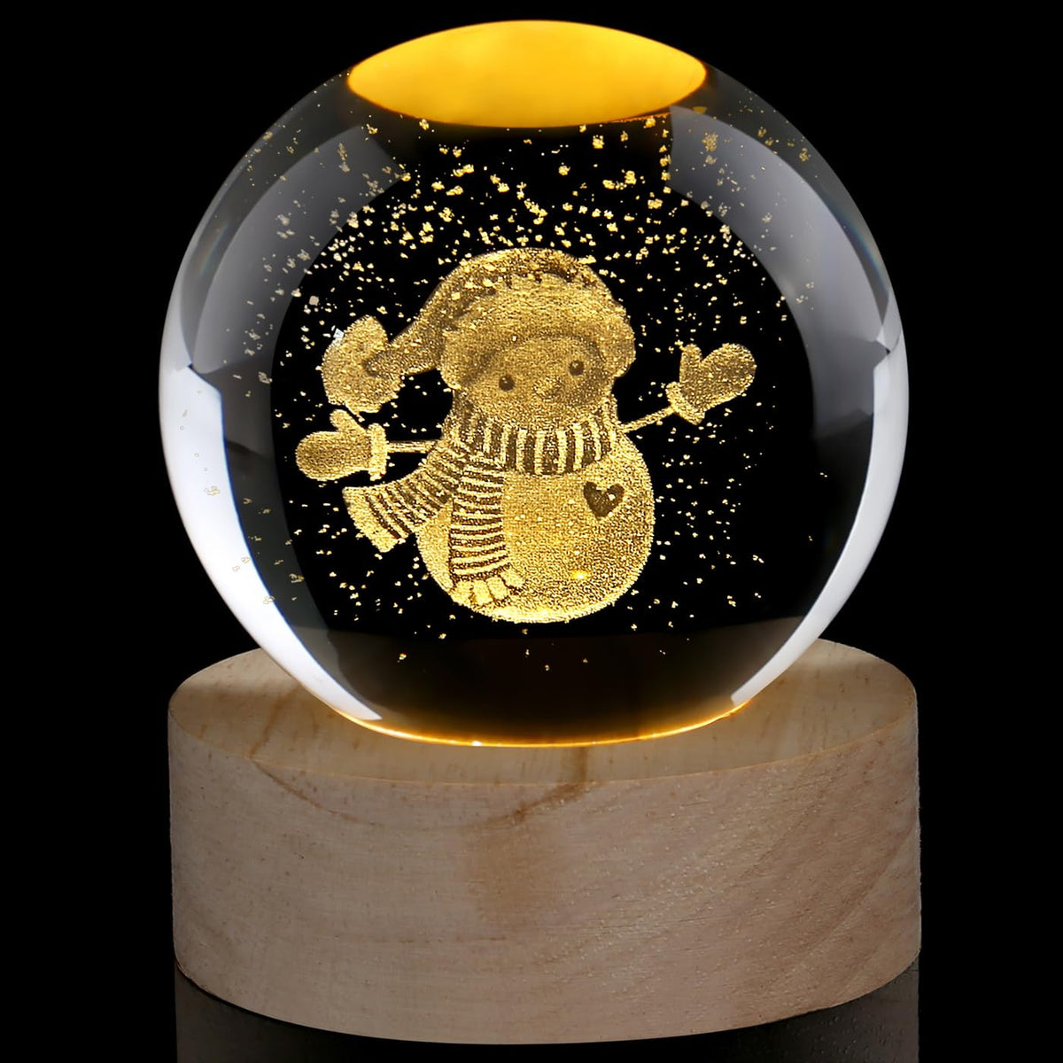 Glass Christmas Reindeer 3D Crystal Ball Christmas Ornaments