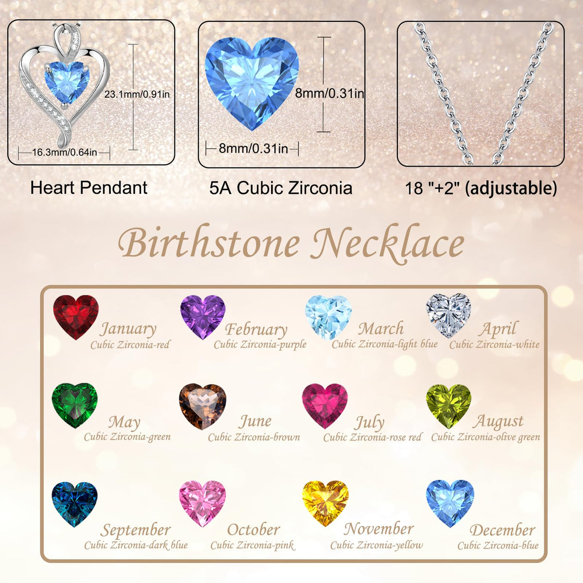 LAVUMO Heart Necklace for Women 925 Sterling Silver Love Pendant Jewellery