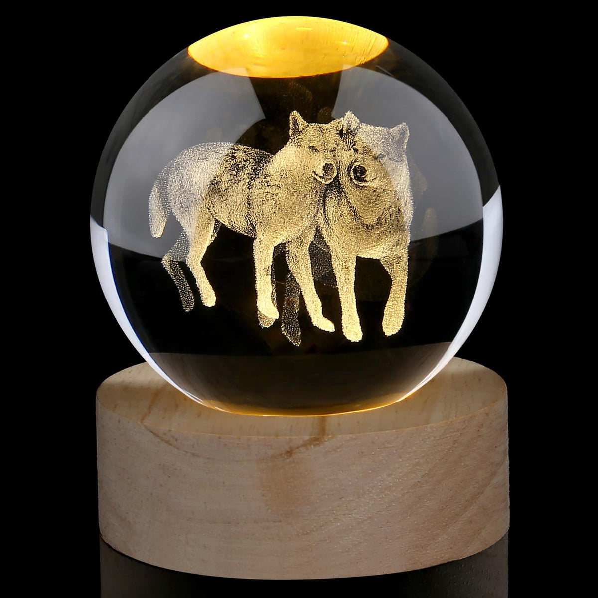 Glass Christmas Reindeer 3D Crystal Ball Christmas Ornaments