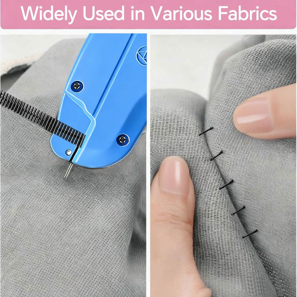 Stitchy Quick Clothing Fixer, Mini Stitch Gun for Clothes, Clothing Stitch Tagging Gun with Case,Stitchy Tool with 6 Needles,1500 Black & 1500 White 5mm Micro Fasteners