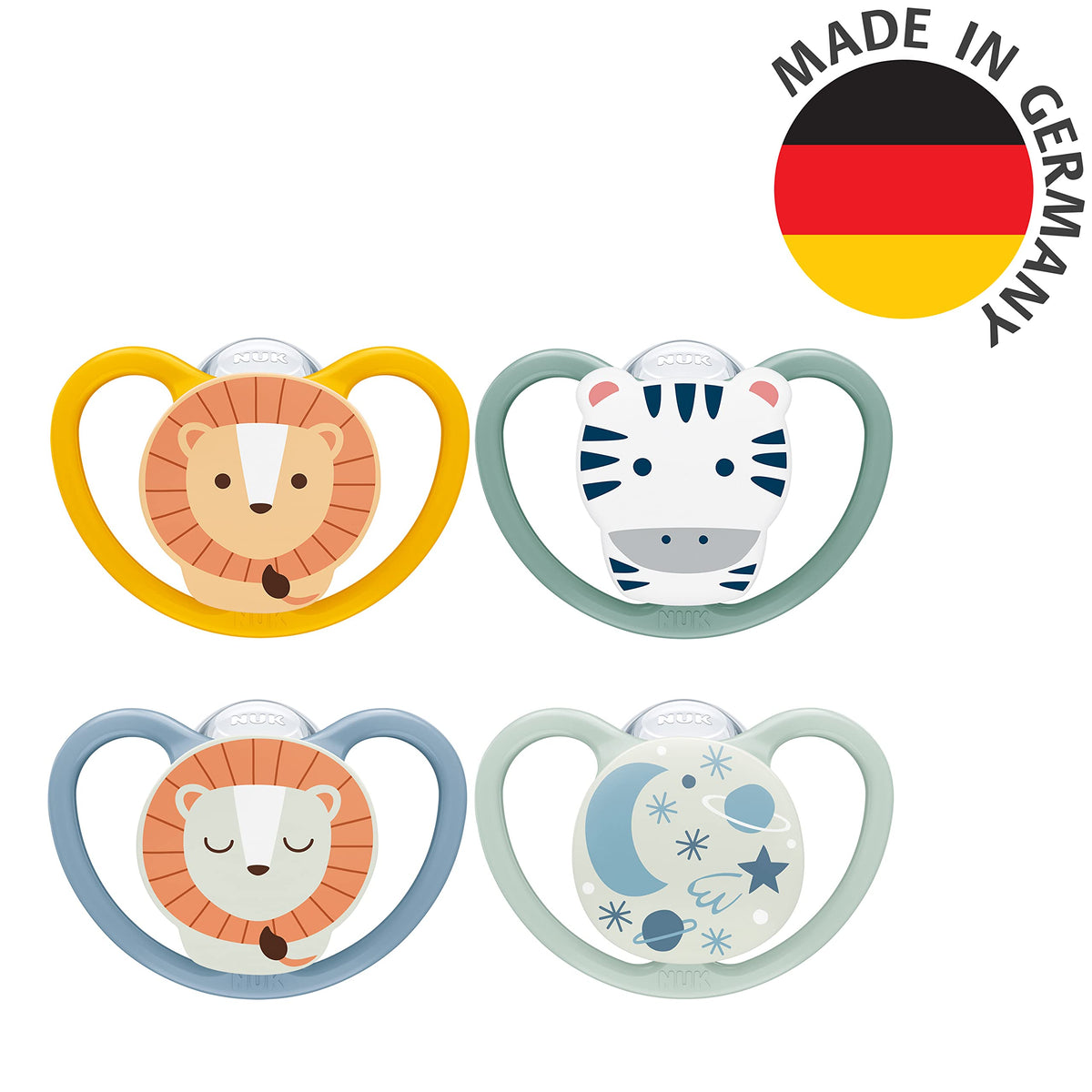 NUK Perfect Match Air Baby Dummies | 6-18 Months | Orthodontic Soothers that Promote Air Flow & Prevent Drool Rash | 95% Baby Acceptance** | Assorted | 4 Count