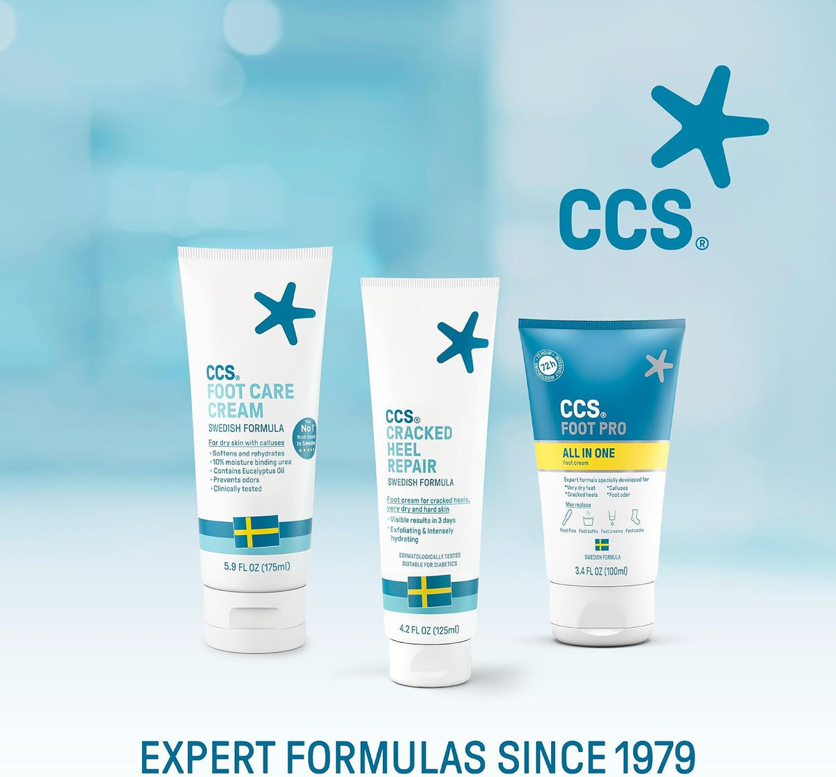 CCS Professional Foot Care Cream 175 ml - Moisturise and Protect Dry and Callused Feet, Contains 10% Urea and Eucalyptus Oil, Clinically Tested, Suitable for Diabetics