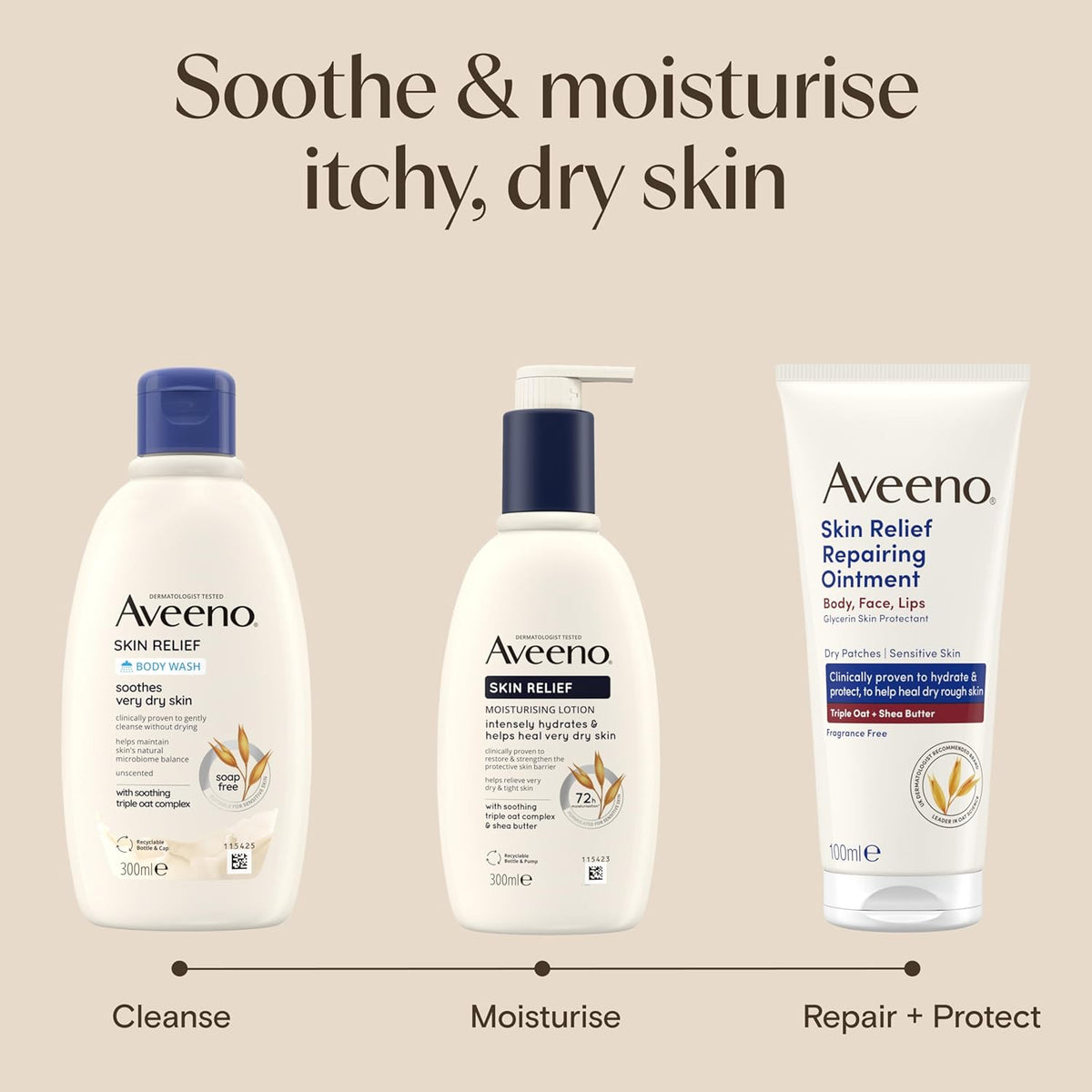 Aveeno Skin Relief Body Oil Spray for Very Dry, Sensitive Skin (1 x 200ml)