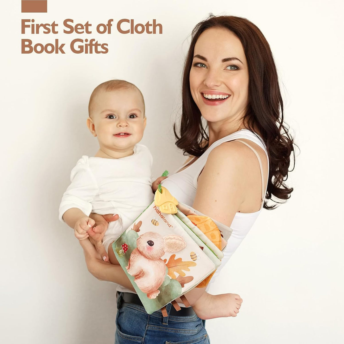 hahaland Baby Books 0-6 Months, Soft Cloth Newborn Books Toy for Babies