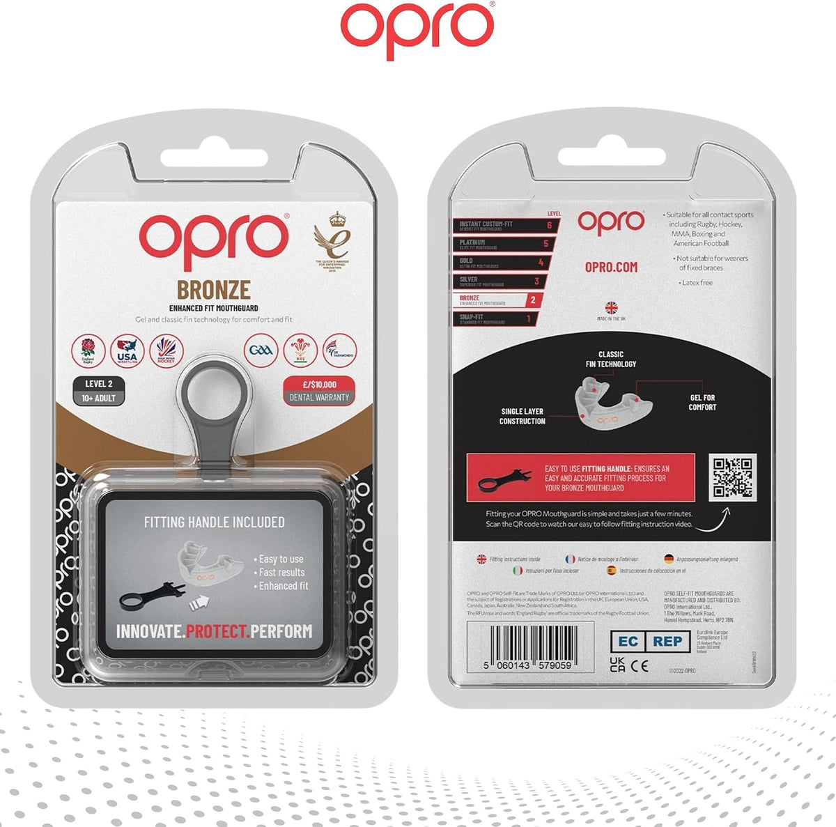 OPRO Bronze Level Mouthguard Essential Fit – Gum Shield Adult and Kids – OPRO Mouth Guard Boxing and MMA, Easy Self-Fit Gum Shield Rugby and Hockey – Enhanced Protection with Dental Warranty