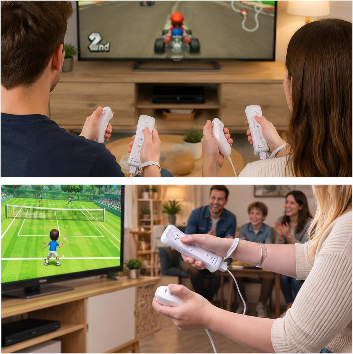 TechKen 2-Pack Wii Remote Plus with Built-in MotionPlus gyroscope, Compatible with all original Wii Remote accessories, Wii Controller for Wii/Wii U