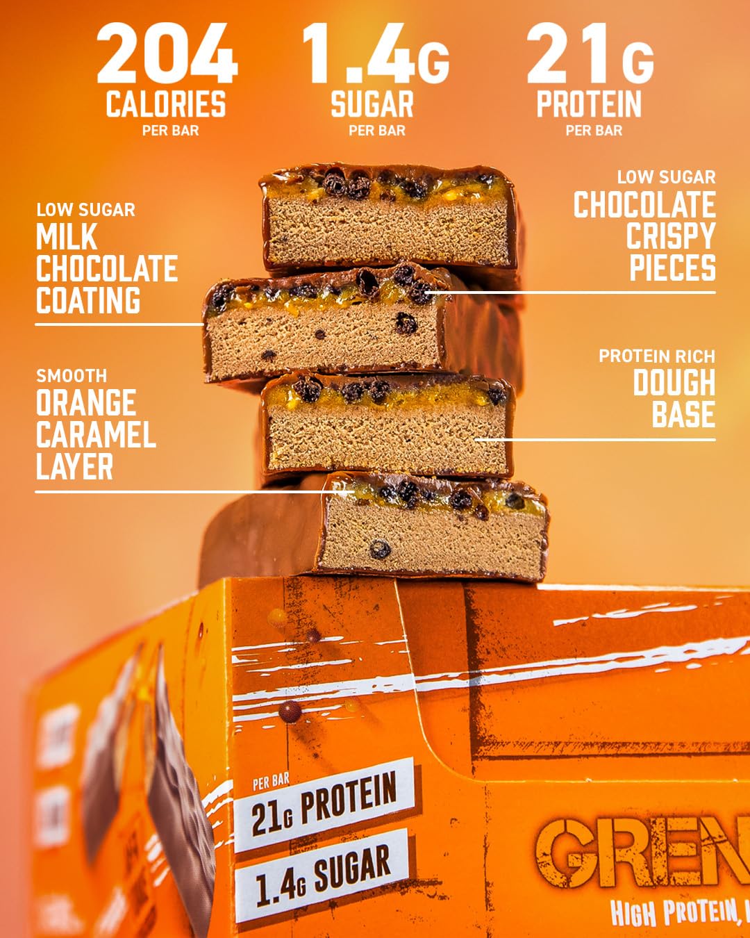 Grenade Chocolate Chip Salted Caramel Protein Bars, 12 x 60 g