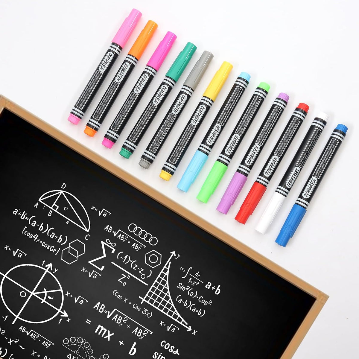 New Version 12pcs Chalk Pens for blackboard, Liquid Chalk pens for Chalkboard and Glass, Acrylic Calendar Planning Board, Whiteboard pens for Window Christmas Halloween, Chalk Pens 12 Pcs