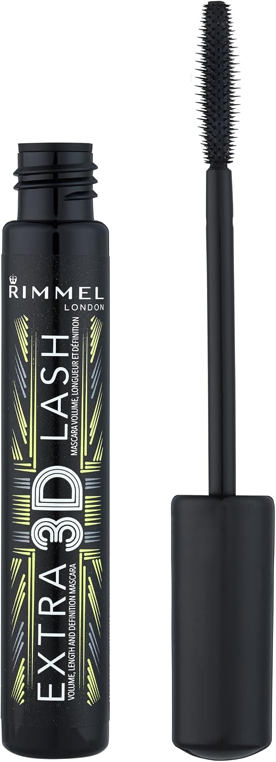 Rimmel Extra 3D Lash Volumising Mascara, 8 ml (Pack of 1), Black