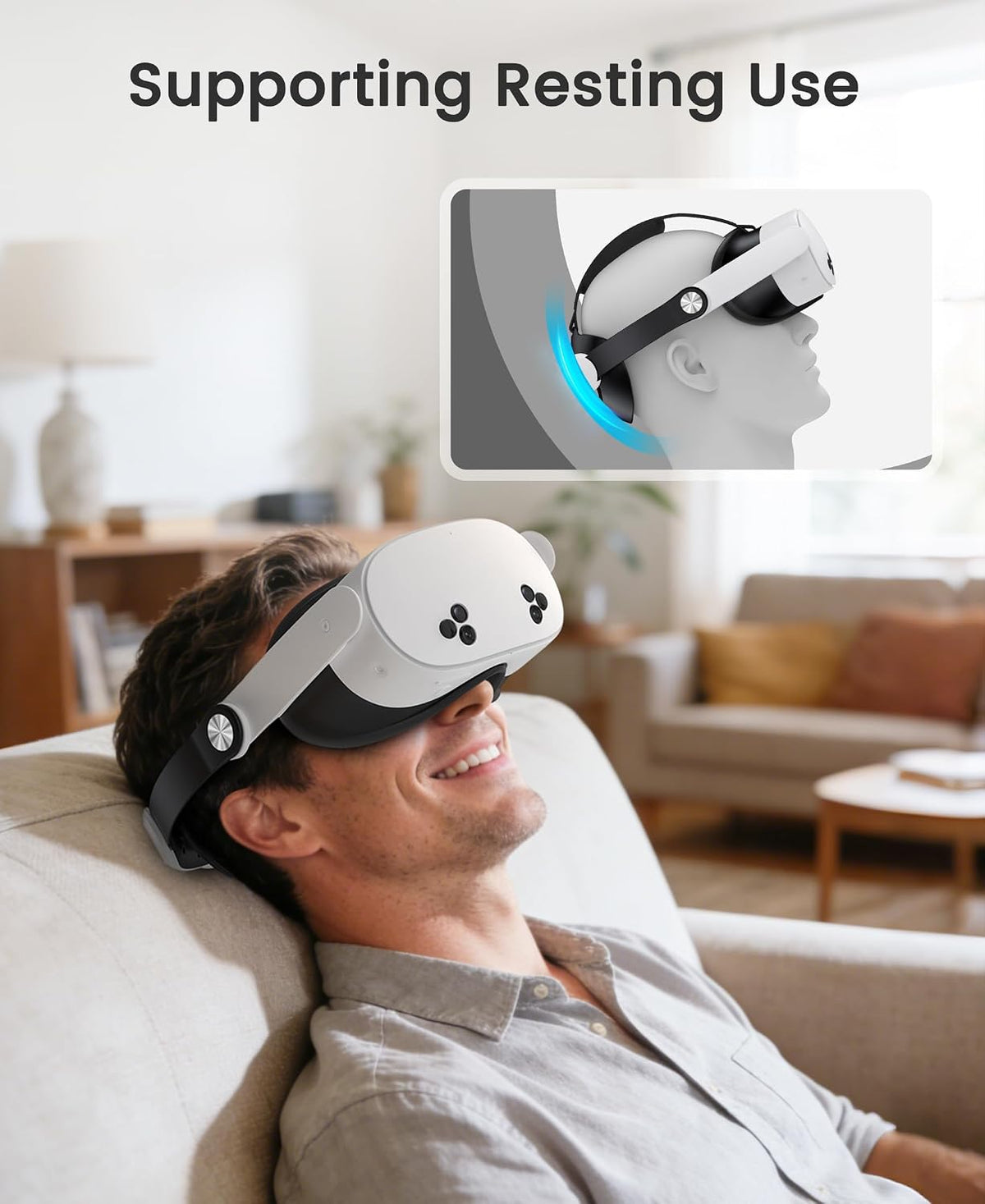 Comfort Head Strap for Meta Quest 3/3S/Meta Quest 2,VR Headset Elite Strap Replacement for Oculus Quest 3/3S/2 Accessories,Stable Elite Strap Pressure-Reduce Headstrap