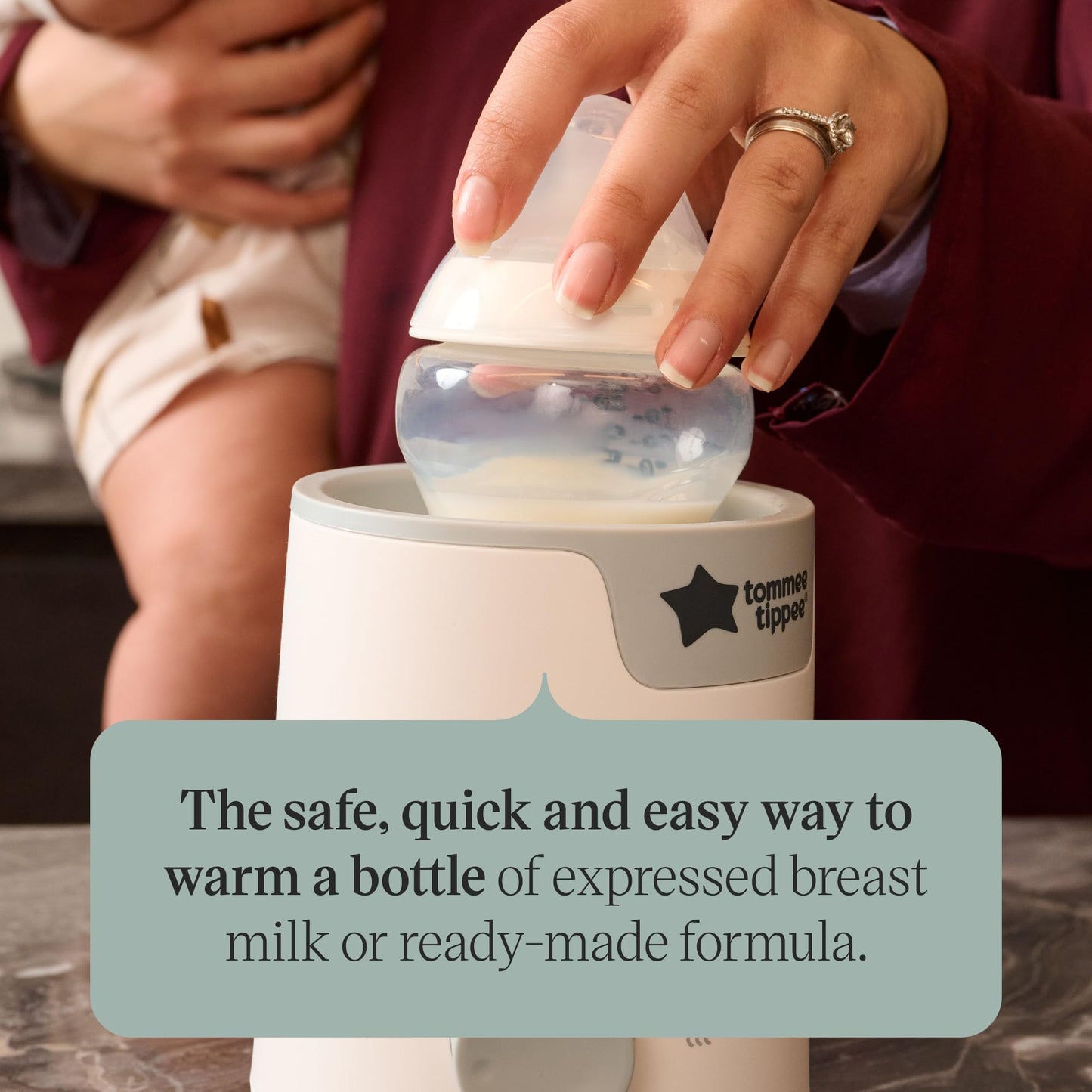 Tommee Tippee Easiwarm Bottle Warmer, White, Warms Breast Milk to Body Temperature in 4 Minutes, with Automatic Timer and One-Dial Operation