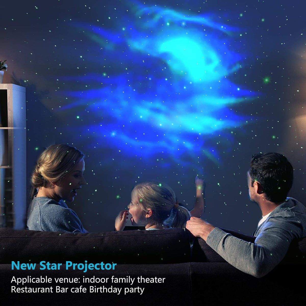 CAIYUE Star Projector Galaxy Projector, Exquisite Nebula Night Light Projector, Ocean Wave Galaxy Light with Remote Control,with Adjustable Speed and Brightness, Adults, Bedroom,Party