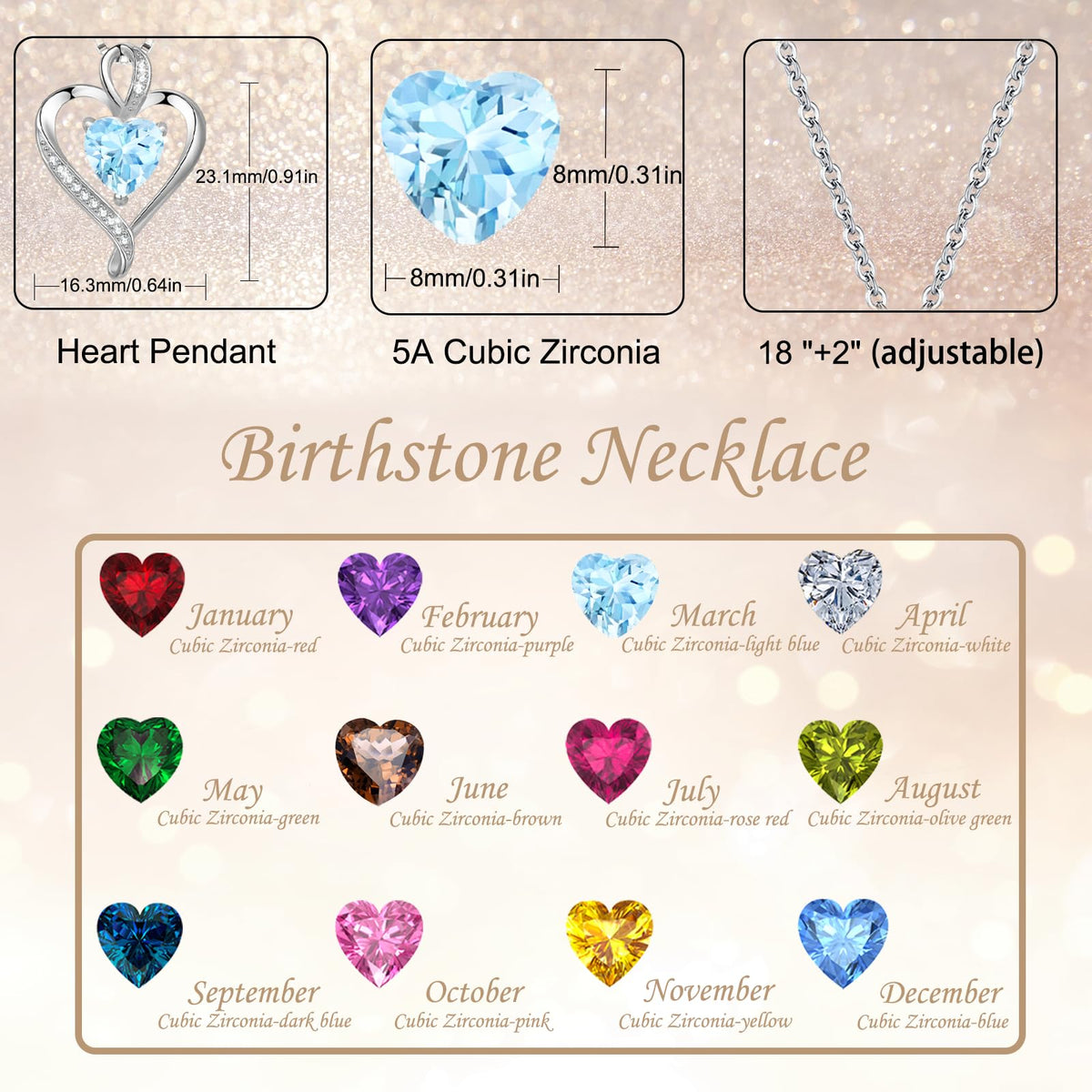 LAVUMO Heart Necklace for Women 925 Sterling Silver Love Pendant Jewellery