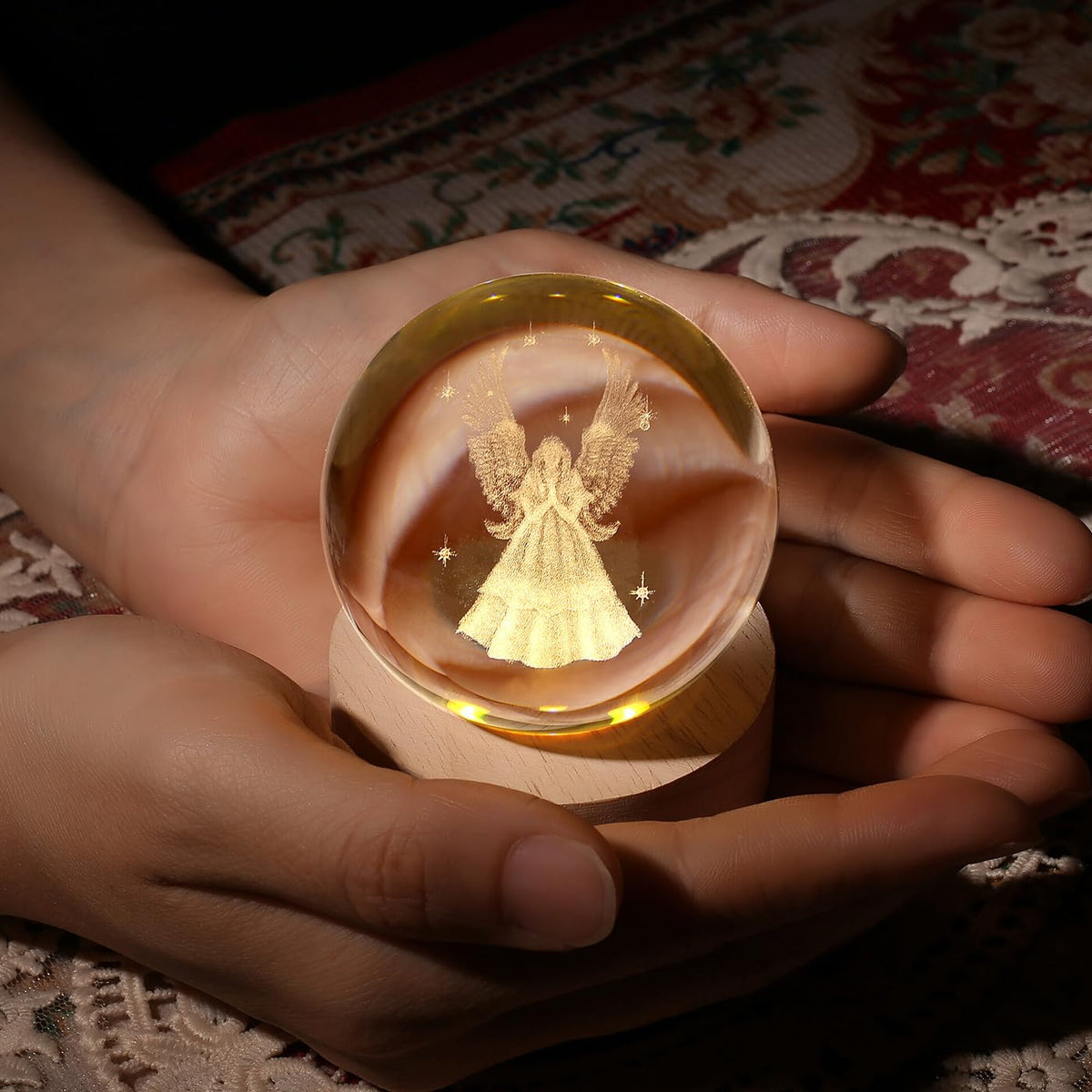 Glass Christmas Reindeer 3D Crystal Ball Christmas Ornaments
