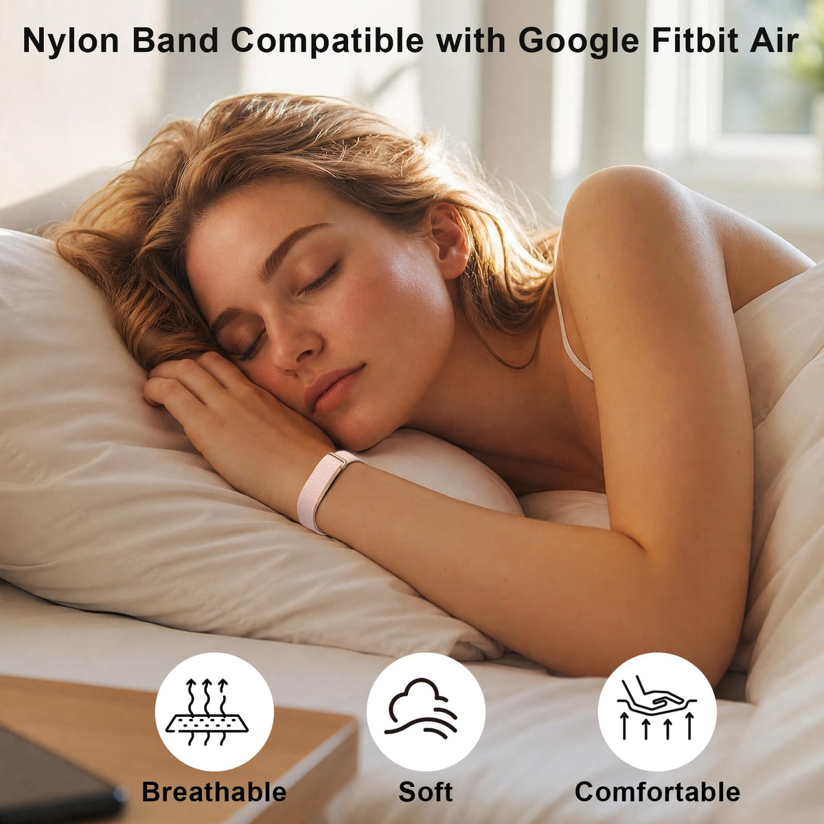 Compatible with Google Fitbit Air Strap Nylon Loop Sport Replacement Band