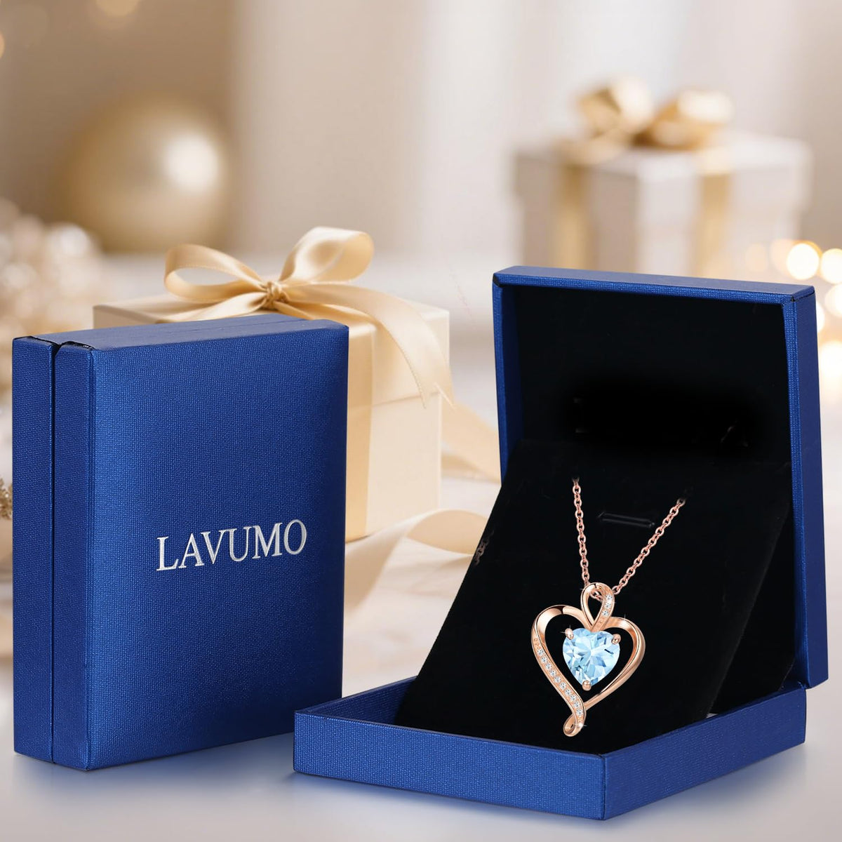 LAVUMO Heart Necklace for Women 925 Sterling Silver Love Pendant Jewellery