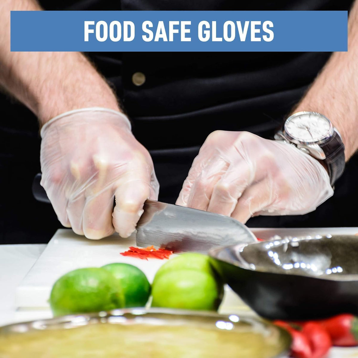 Clear Vinyl Gloves Small – Disposable Powder-Free & Latex-Free Gloves (Box of 100) – Food Prep, Cleaning & Hygiene