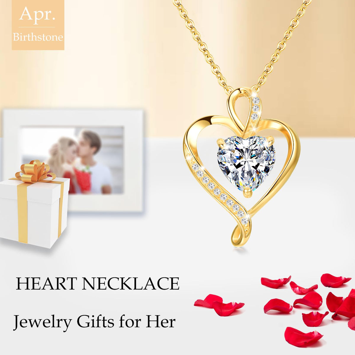 LAVUMO Heart Necklace for Women 925 Sterling Silver Love Pendant Jewellery
