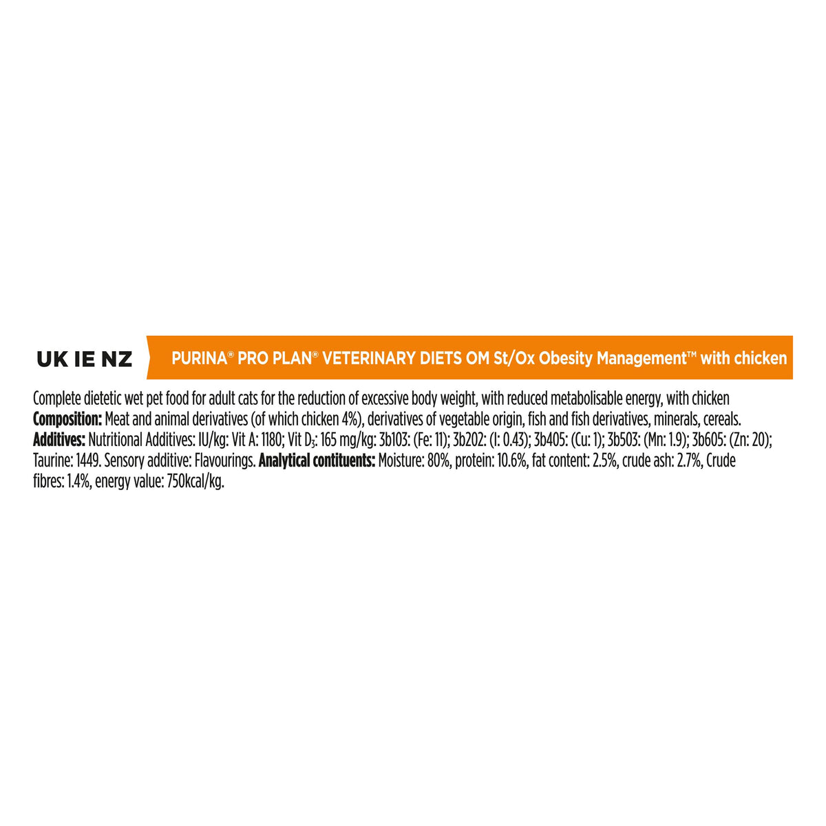 PRO PLAN VETERINARY DIETS UR Urinary Chicken Wet Cat Food 10x85g (Pack of 4)