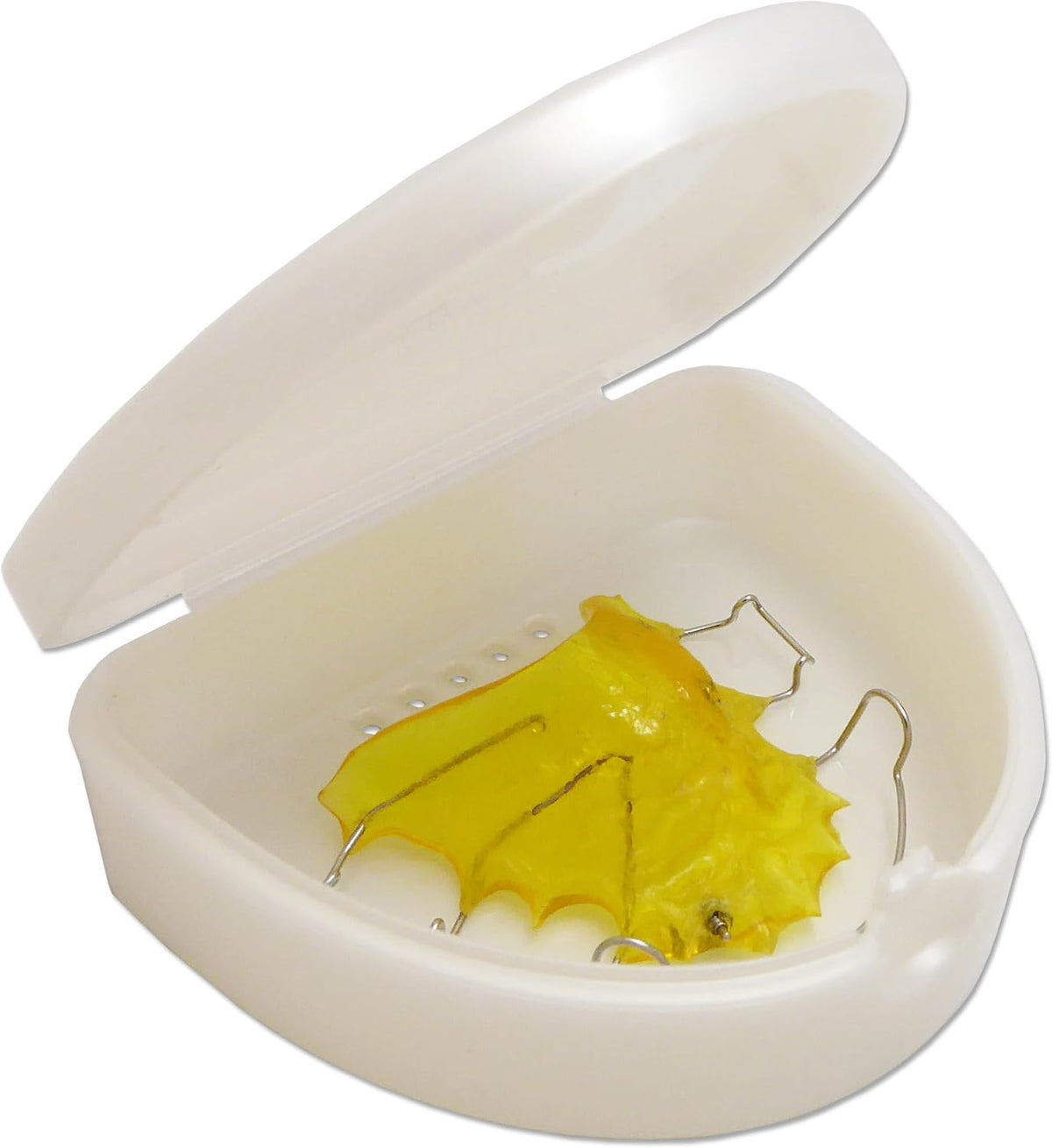 Slim Orthodontic Dental Case -for Retainers, Dentures & More (White)