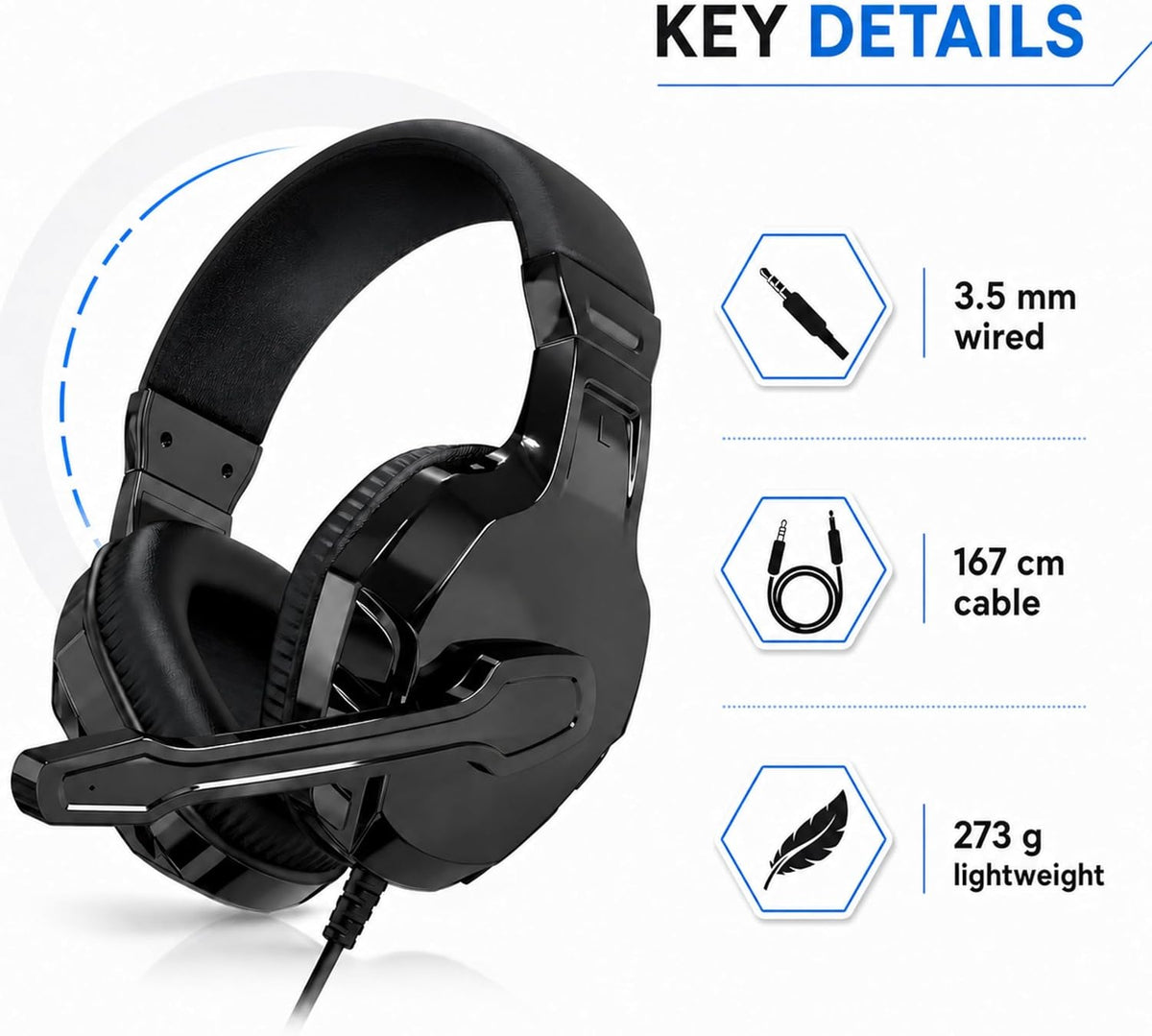Betron Wired Gaming Headset with Microphone