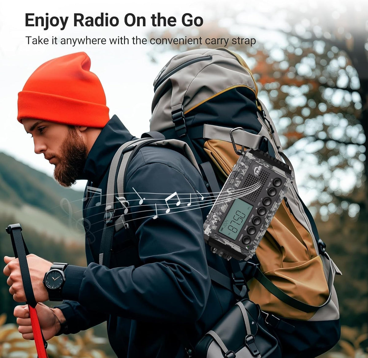Emergency Hand Crank & Solar Powered Radio with USB Phone Charger, 12000mAh Battery, AM/FM/SW, SOS Alarm, and Flashlight – Portable Survival Radio for Outdoor Adventures (Camouflage Gray)