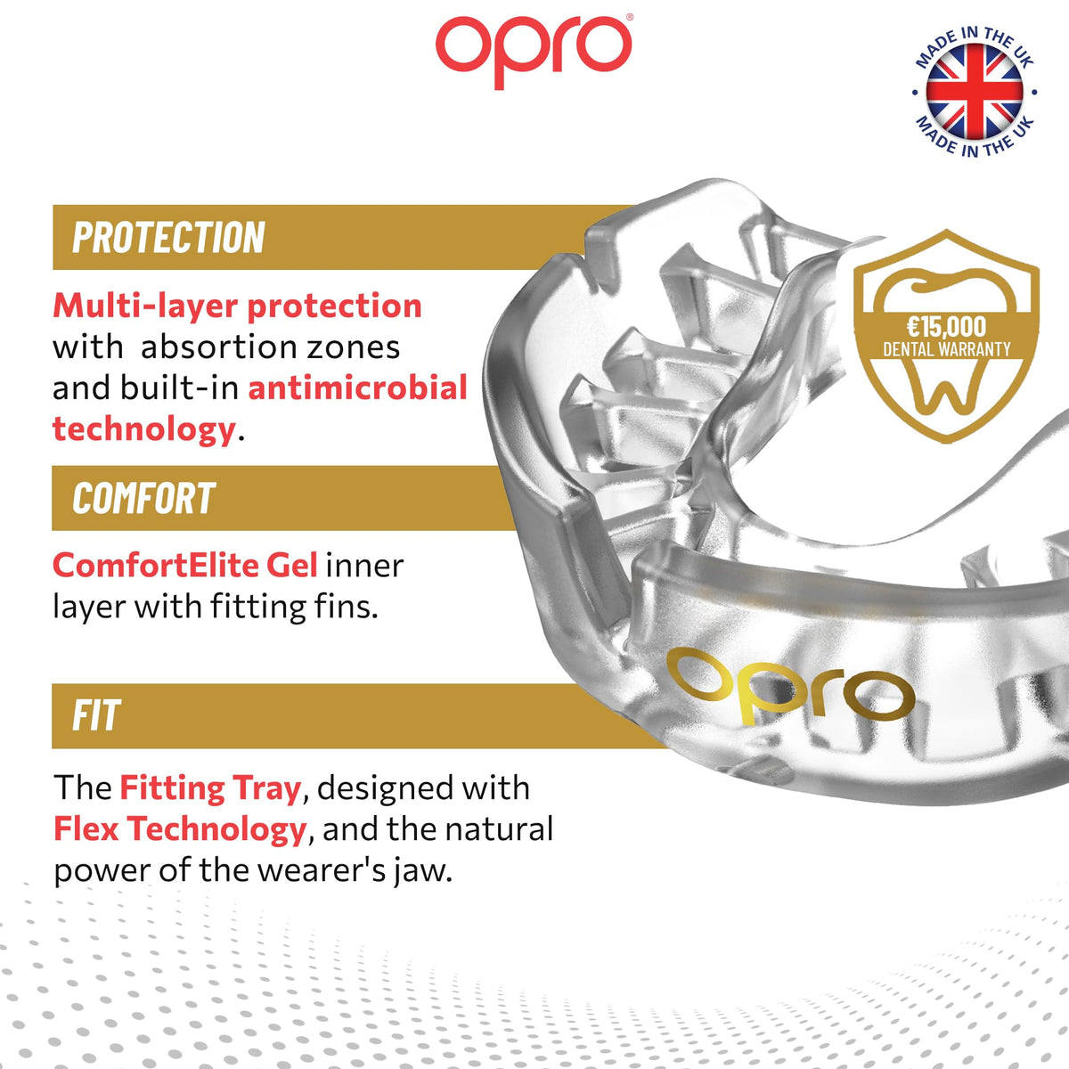 OPRO Gold Level Sports Mouthguard, Premium Fit Adult & Kids
