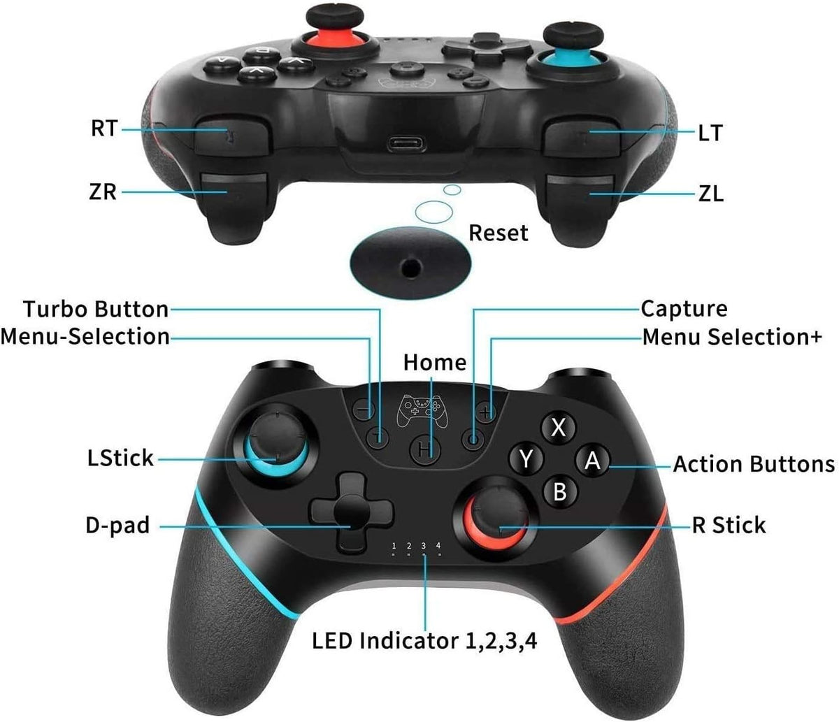 Olimoxi Wireless Pro Controller for Switch 1, Switch 2, Lite, OLED, PC