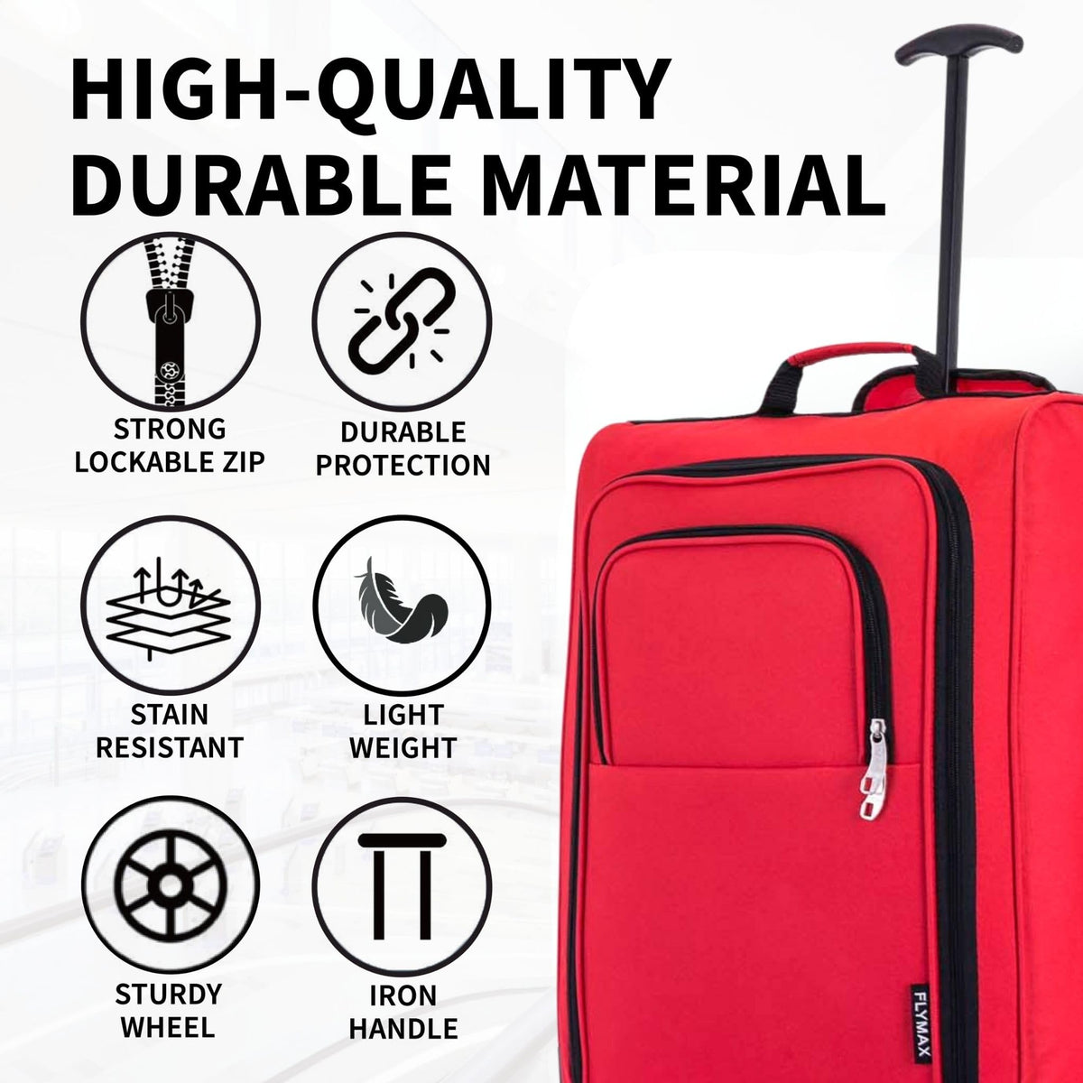 Easyjet 45x36x20 Carry on Suitcase Approved Underseat Cabin Bag Case Lightweight Hand Luggage 1.3kg 33L Black