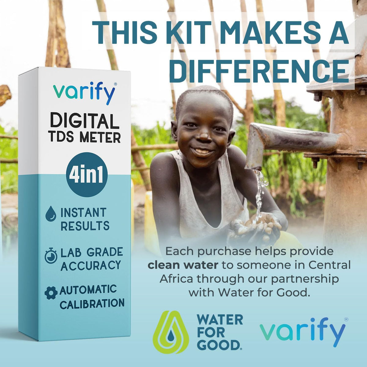 Varify TDS Meter Digital Water Tester for Drinking Water Instant 4in1 test