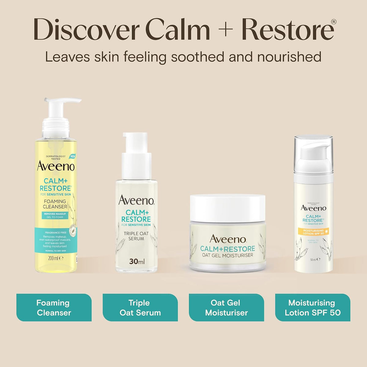 AVEENO Face CALM+RESTORE Nourishing Oat Cleanser (1x 200ml)