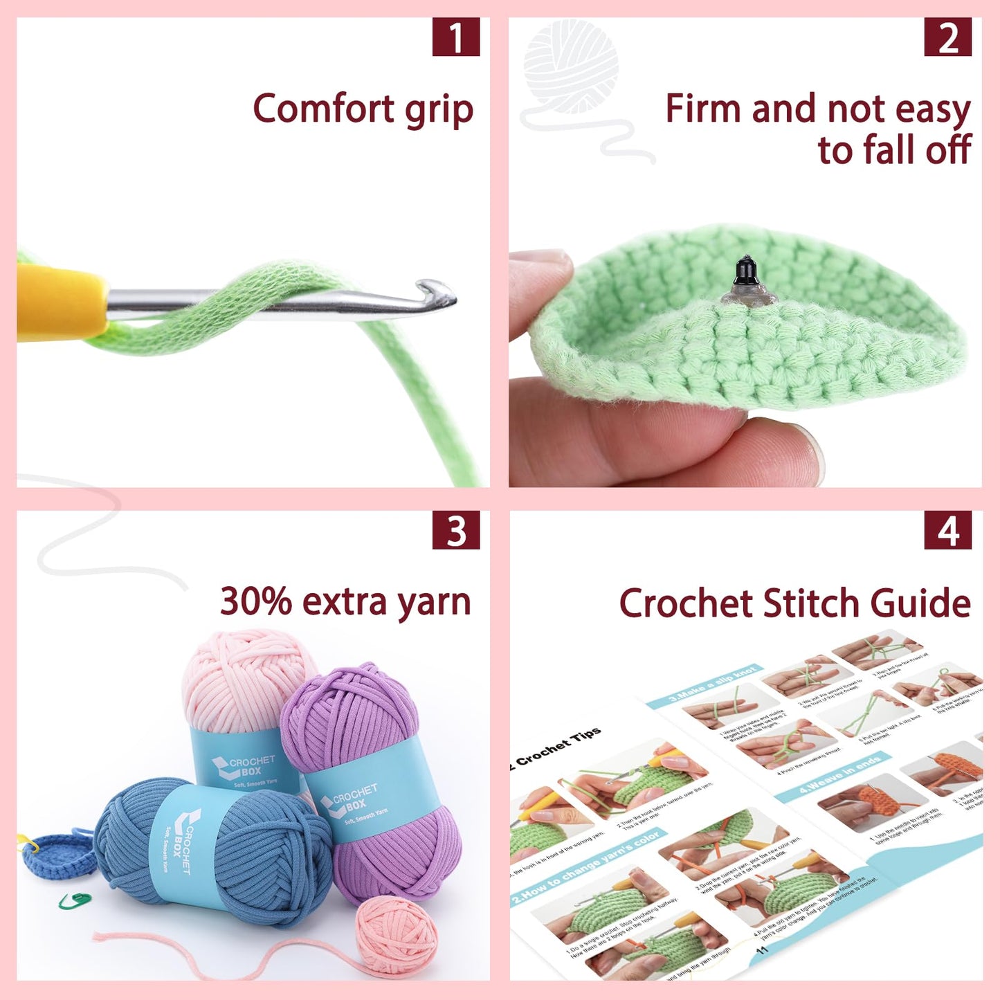 CROCHET BOX Complete Crochet Kit for Beginners - Highland Cow Crochet Kit, Include Video Tutorial, Instruction, Soft Yarn, Birthday Gift for Adults.