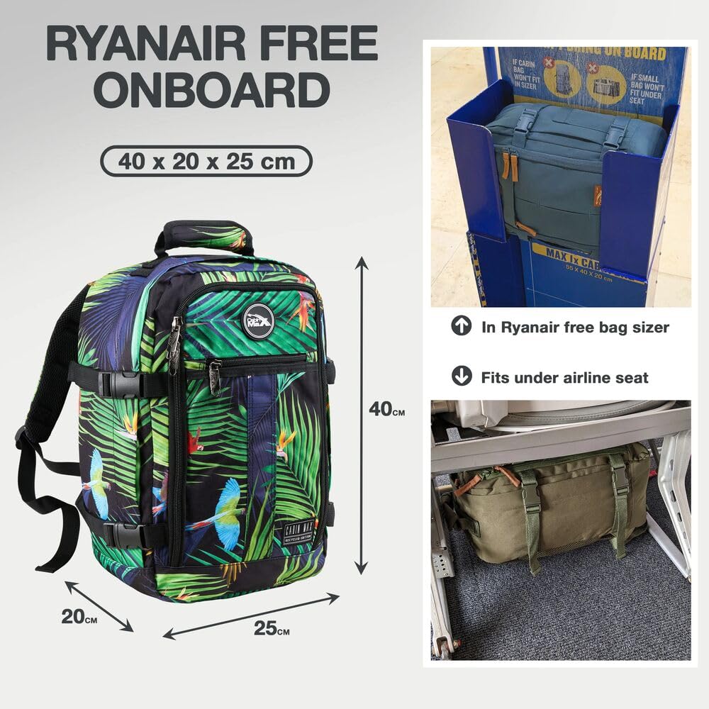 Cabin Max Ryanair Cabin Bag Underseat Hand Luggage Travel Backpack 40x20x25