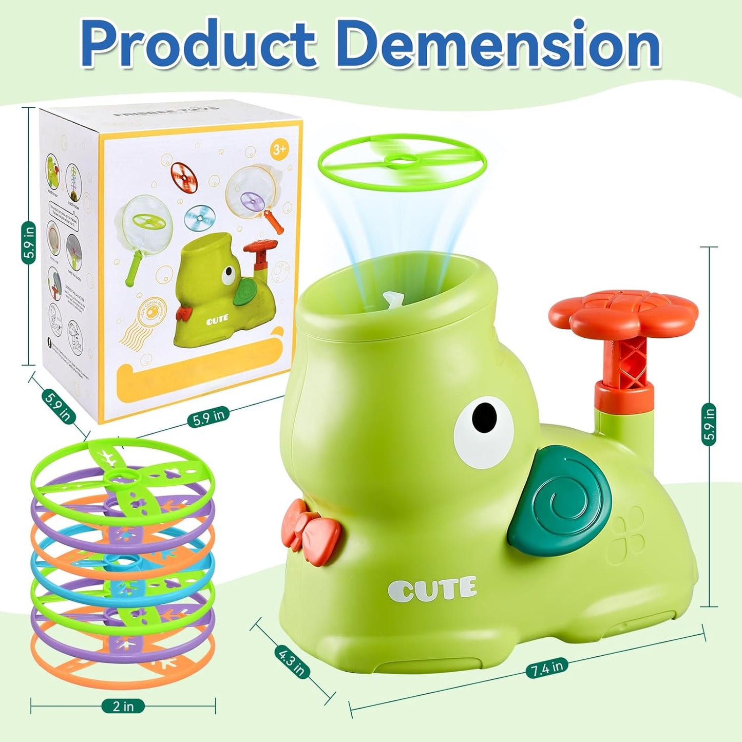 Kids Outdoor Toys, Autism Sensory Equipment, Garden Toddler Toys for 3 Years Old Boys and Girls, Flying Disc Launcher Toy with 24 Saucers, Outdoor Games for Kids 4-8, 8-12
