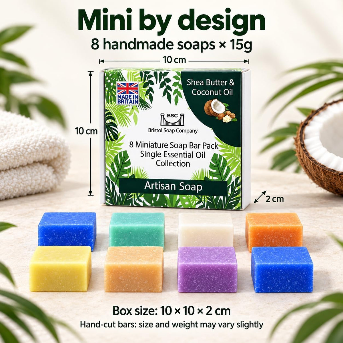 Artisan Mini Soap Bar Pack, 8 Handmade Soaps (8 x 15g)