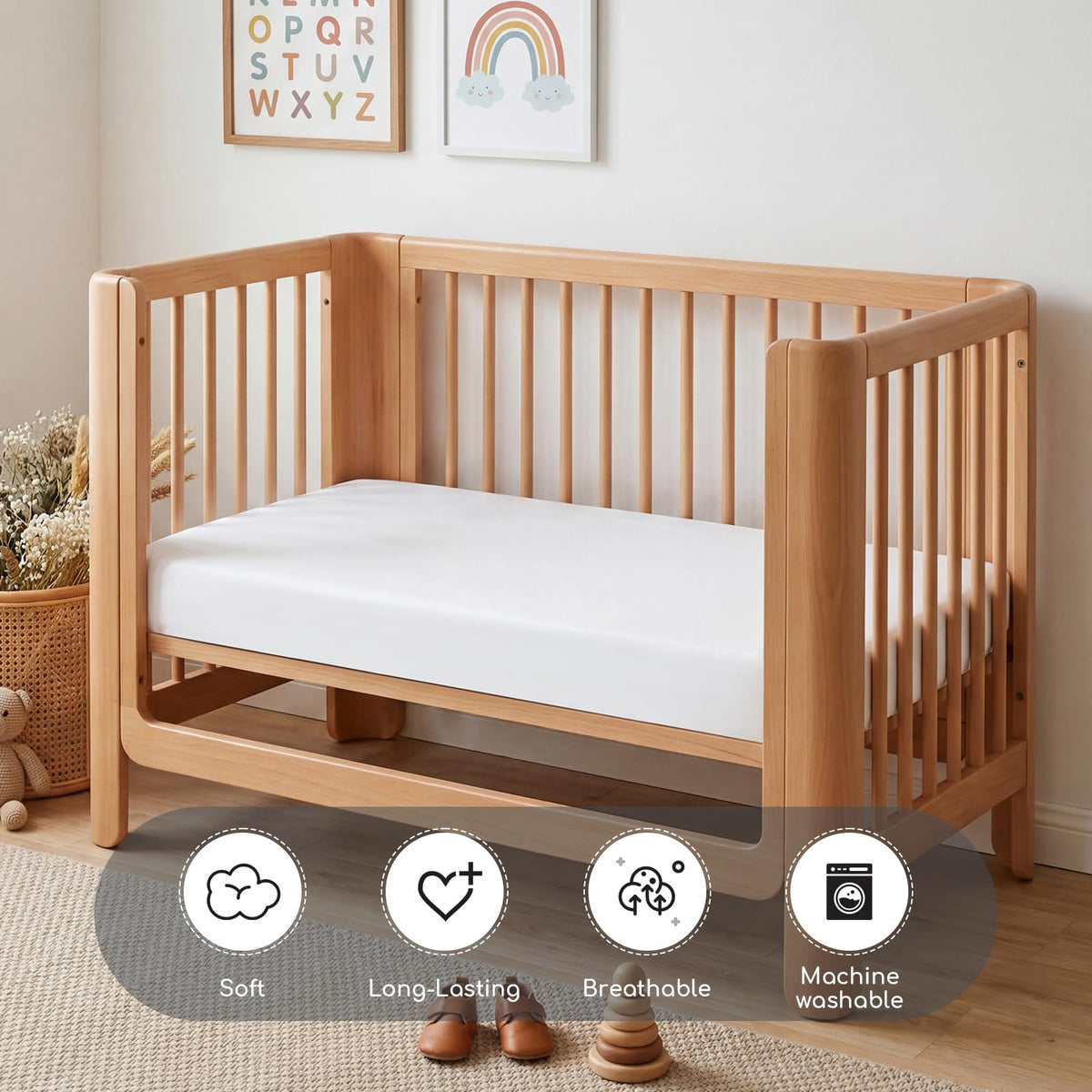 Cot Bed Sheets 120x60 cm Fitted for Baby and Toddler