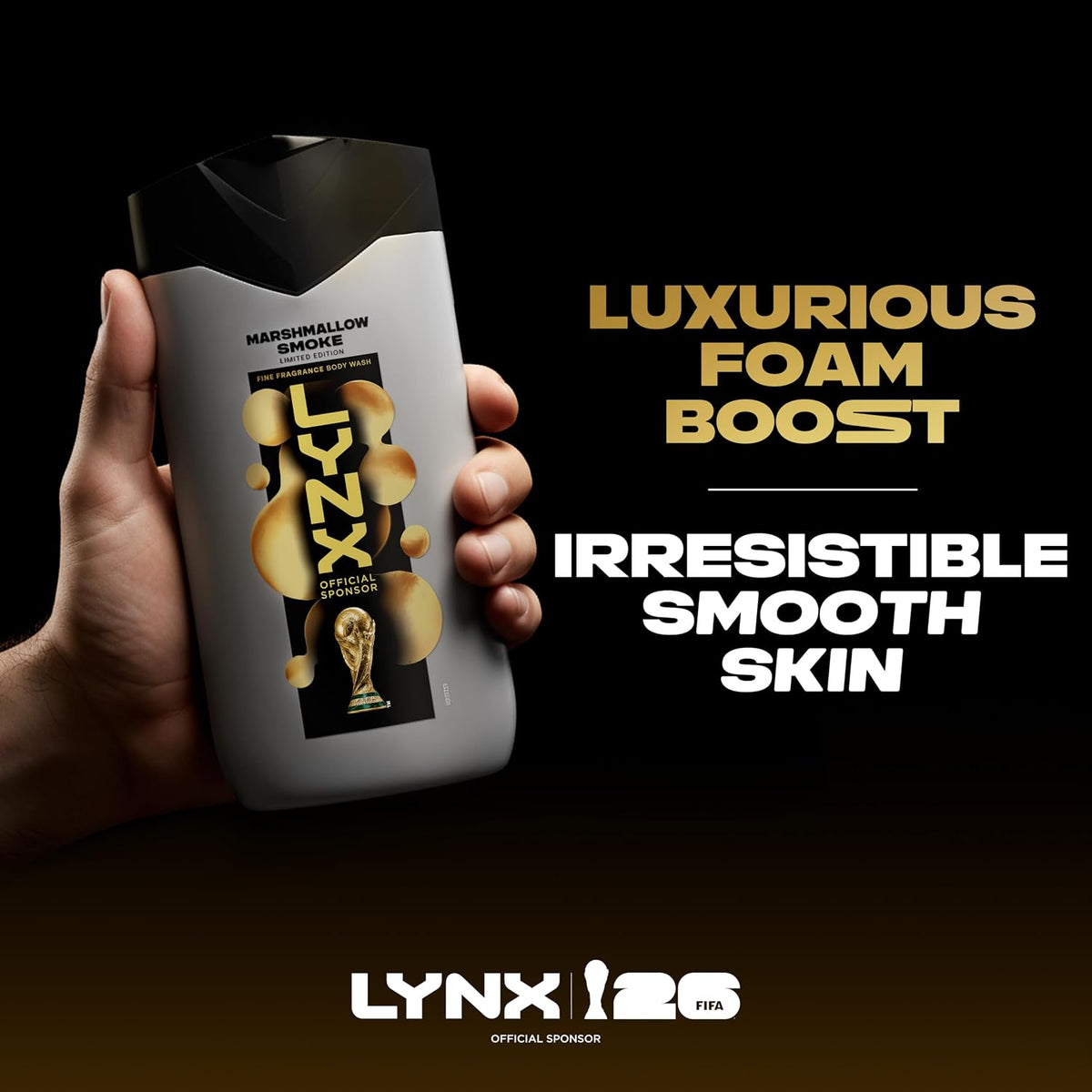Lynx Fine Fragrance Marshmallow Smoke Premium Body Wash Shower Gel 6x 400ml