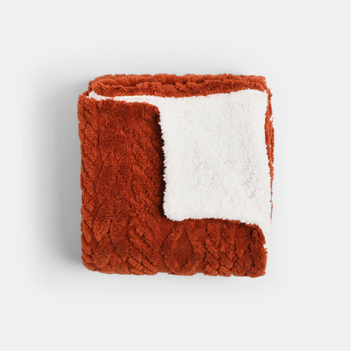 OHS Cable Knit Blanket Sherpa Fleece Sofa Plush Soft Warm Throw Over Bed Chair