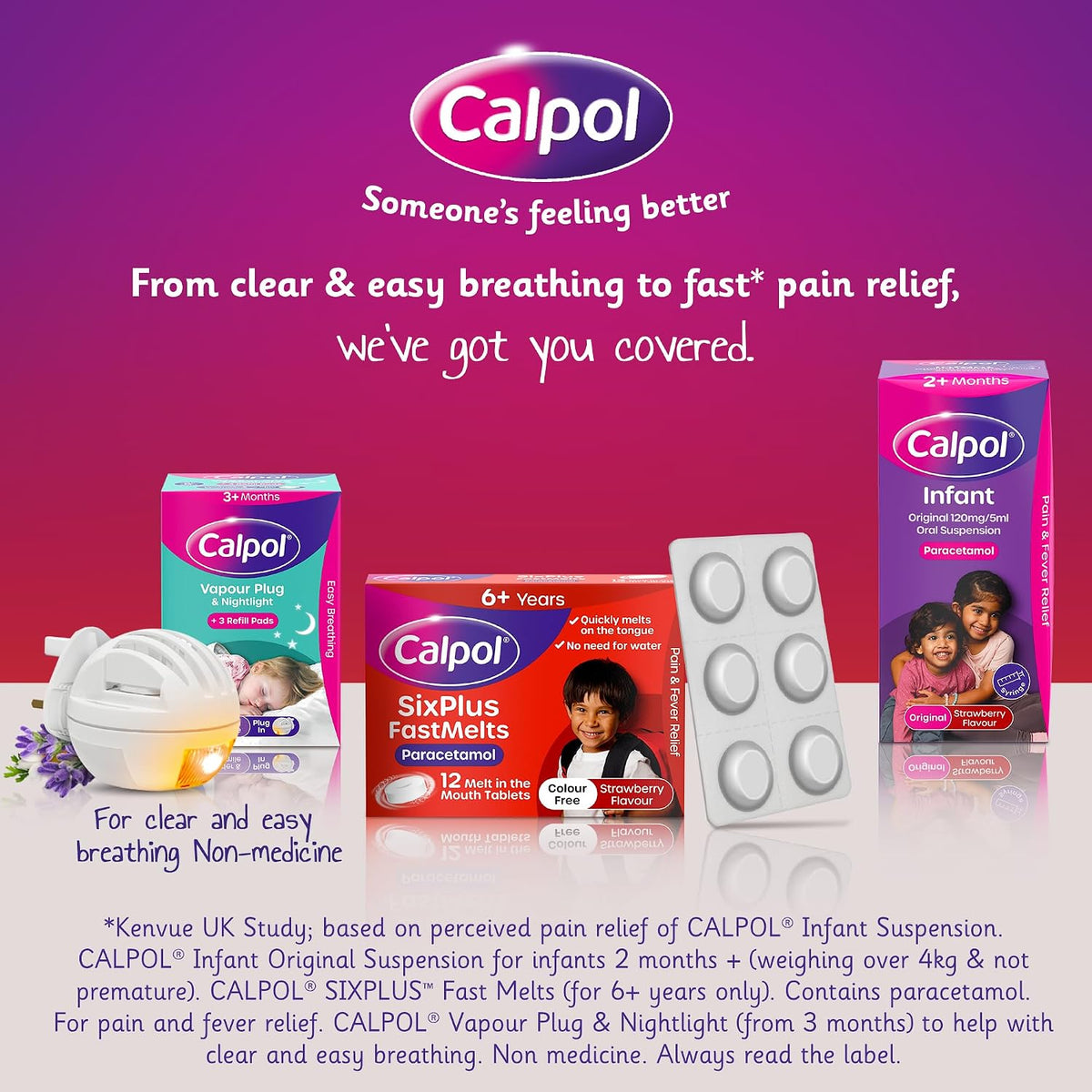 Calpol SixPlus Fastmelts Paracetamol (12 x 250 mg Tablets), Strawberry Flavour Calpol Melts with Paracetamol for Soothing and Effective Fever and Pain Relief, Suitable for Kids from 6 Years