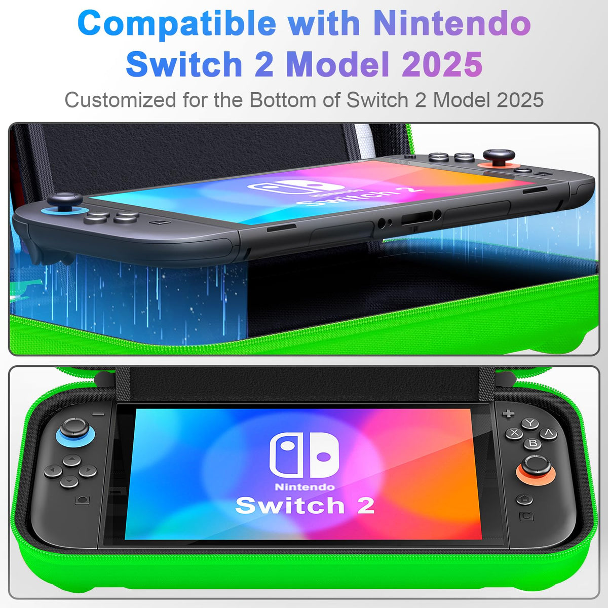 daydayup Switch 2 Carry Case Compatible with Nintendo Switch 2, with 24 Games Cartridges Protective Hard Shell Travel Carrying Case Pouch for Switch 2 Console & Accessories,Black