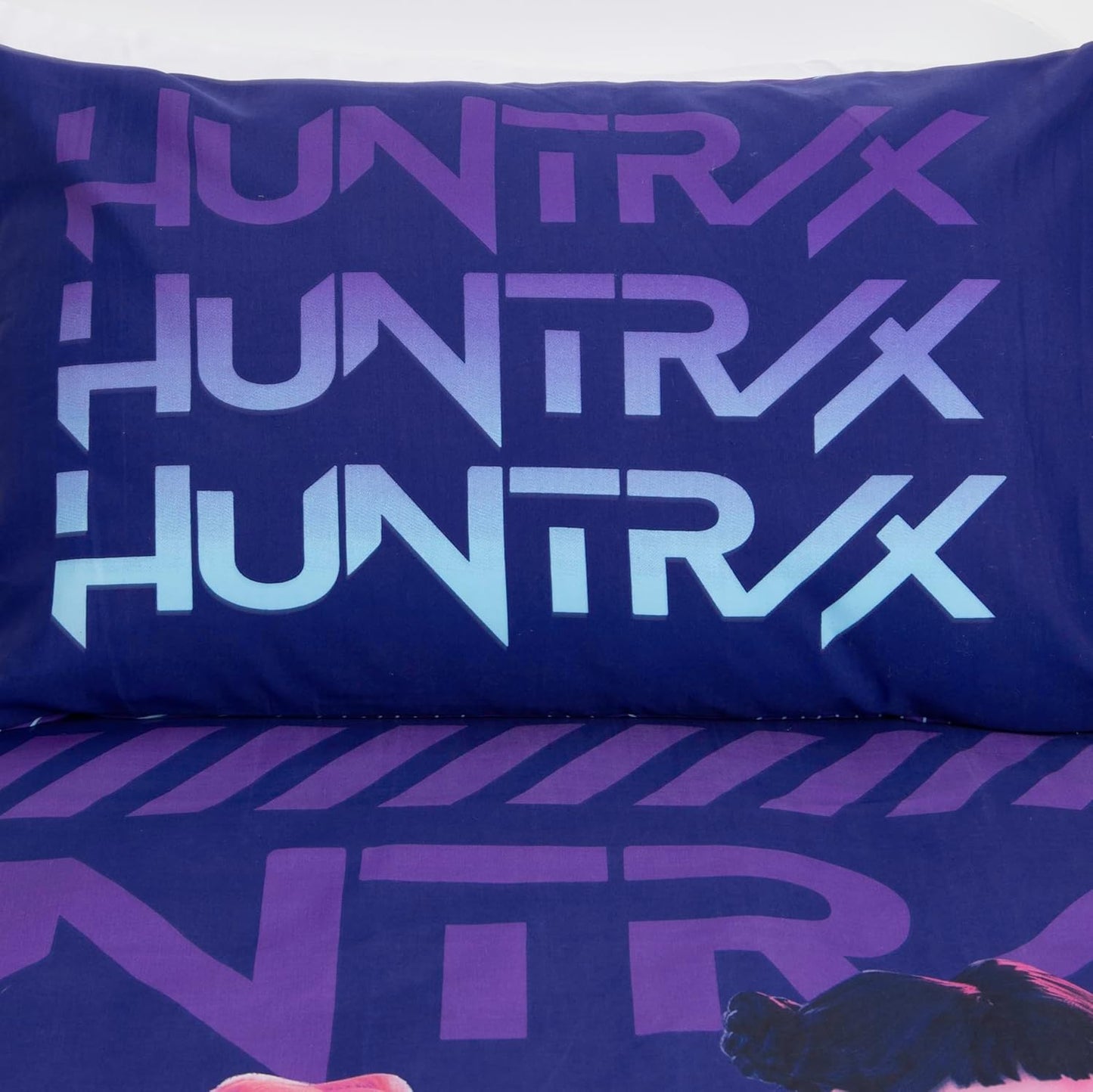 K Pop Demon Hunters Officially Licenced Single Duvet Cover Set | Huntrix Power Design | Reversible 2 Sided Bedding Including Matching Pillow Case | Perfect For Kids Bedroom | Polycotton