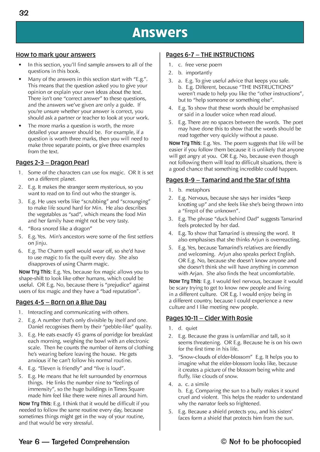 KS2 English Year 6 Reading Comprehension Targeted Question Book - Book 1 (with Answers): great for SATS practice (CGP Year 6 English)