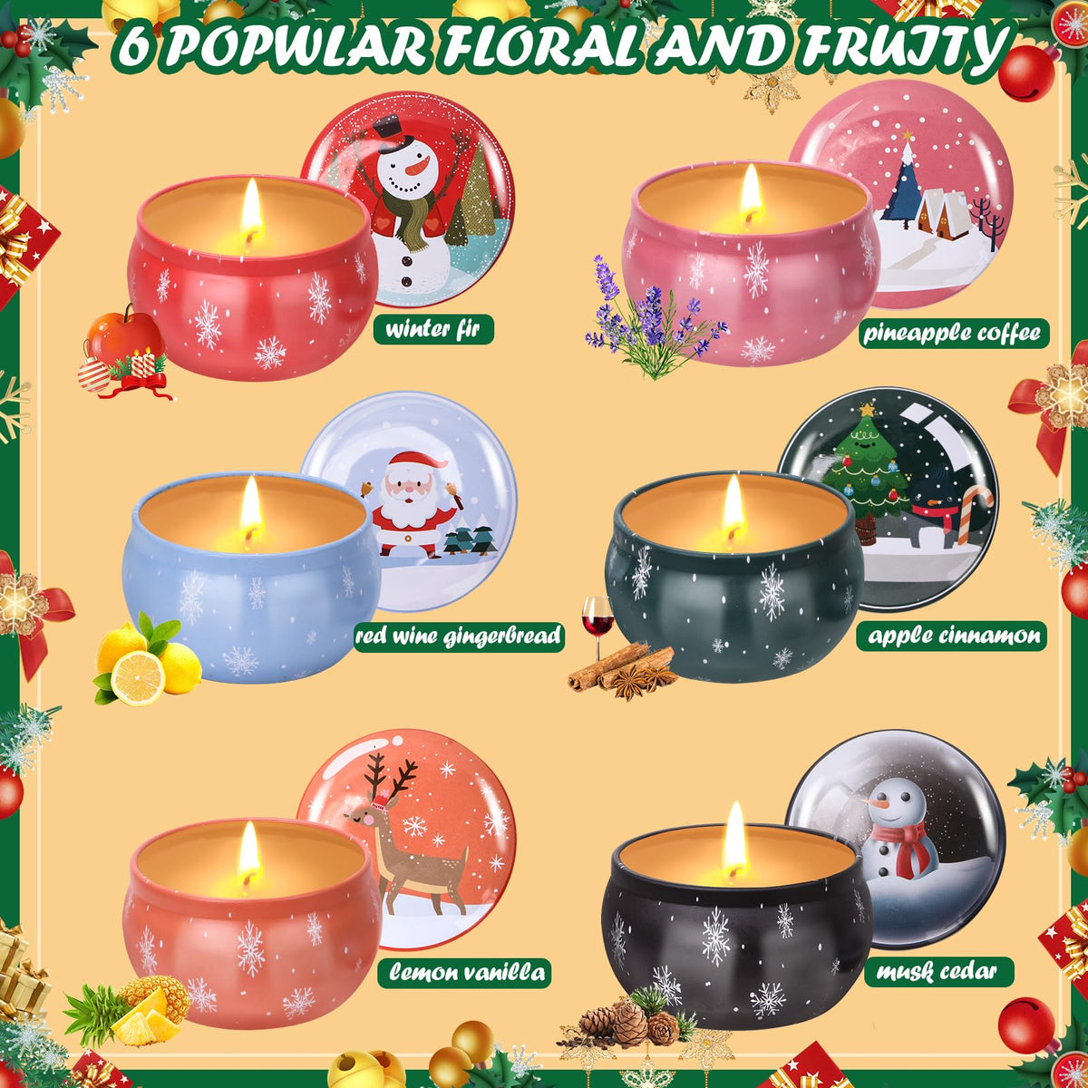 12PCS Christmas Candles Scented Candles, Aromatherapy Candle Gift Set for Women Candles for Home Scented for Her Scented Candles for Christmas,Birthday, Thanksgiving, Mother's Day