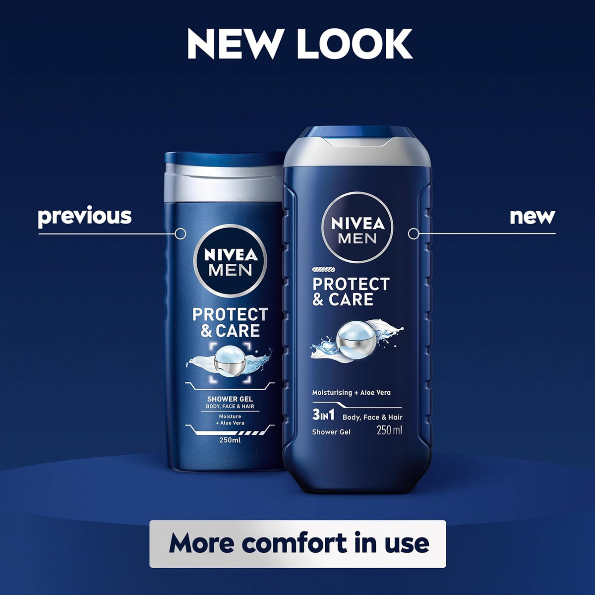 NIVEA MEN HydroCare Moisturising Shower Gel, 3-in-1, 250 ml