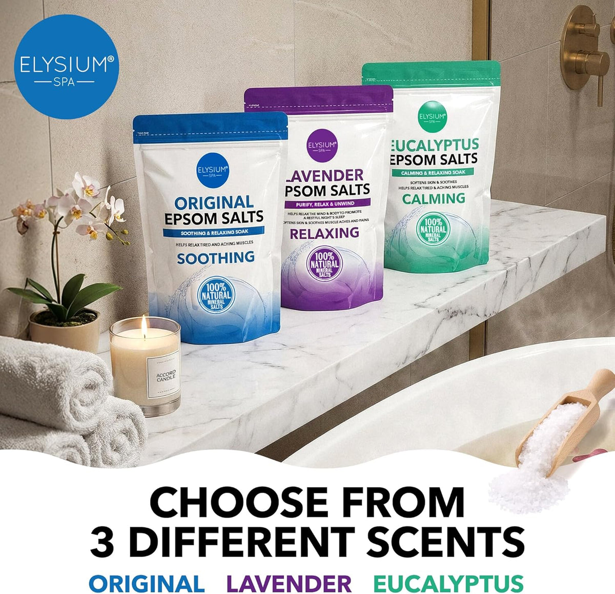 Elysium Spa Natural Original Epsom Salts 1Kg