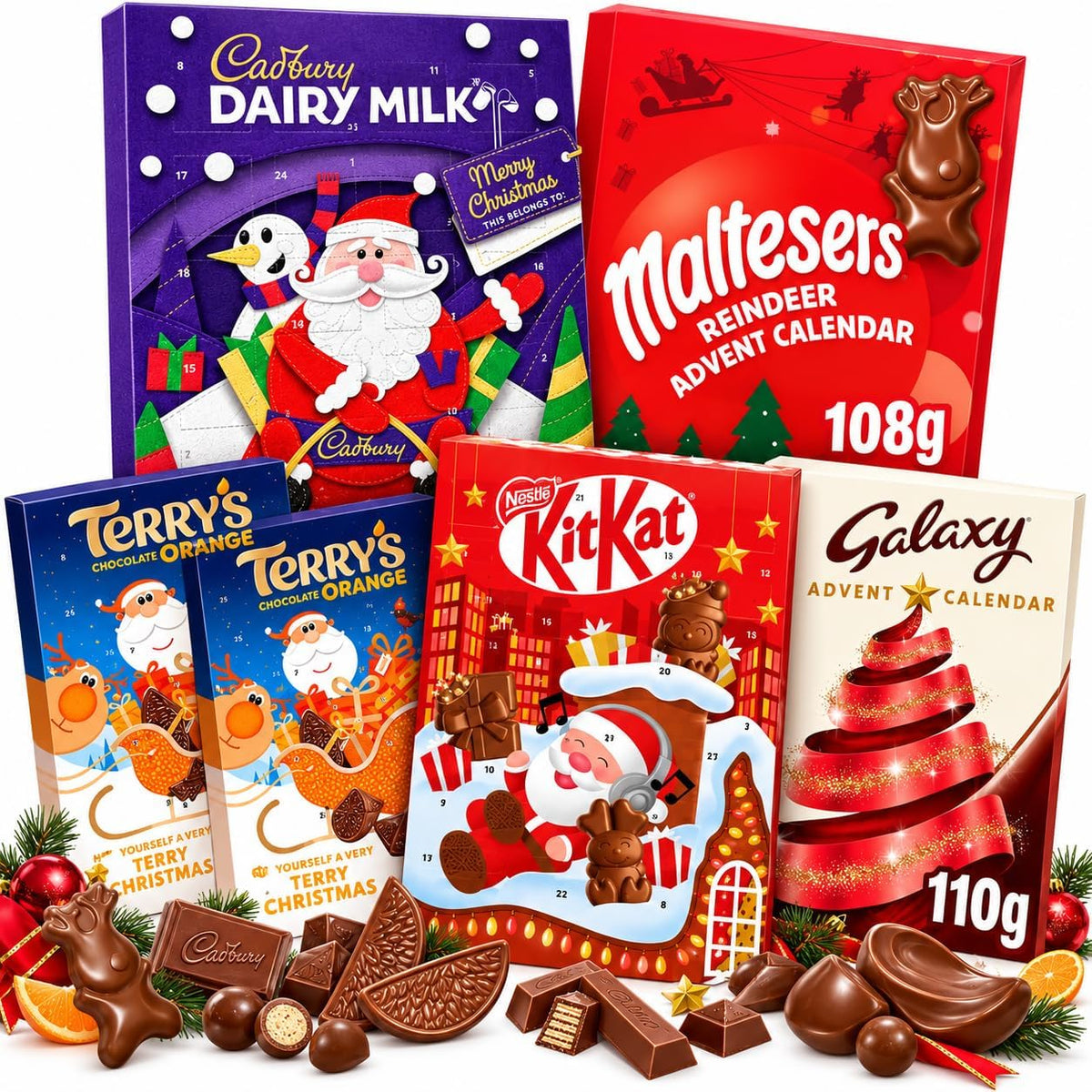 Chocolate Advent Calendar 2026 – 3 Pack Variety Chocolate Advent Calendars & Christmas Activity Pack, Kids Chocolate Advent Countdown, Festive Chocolate Gift for Kids & Adults